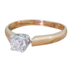 Antique Edwardian 0.79 Carat Old Cut Diamond Engagement Ring