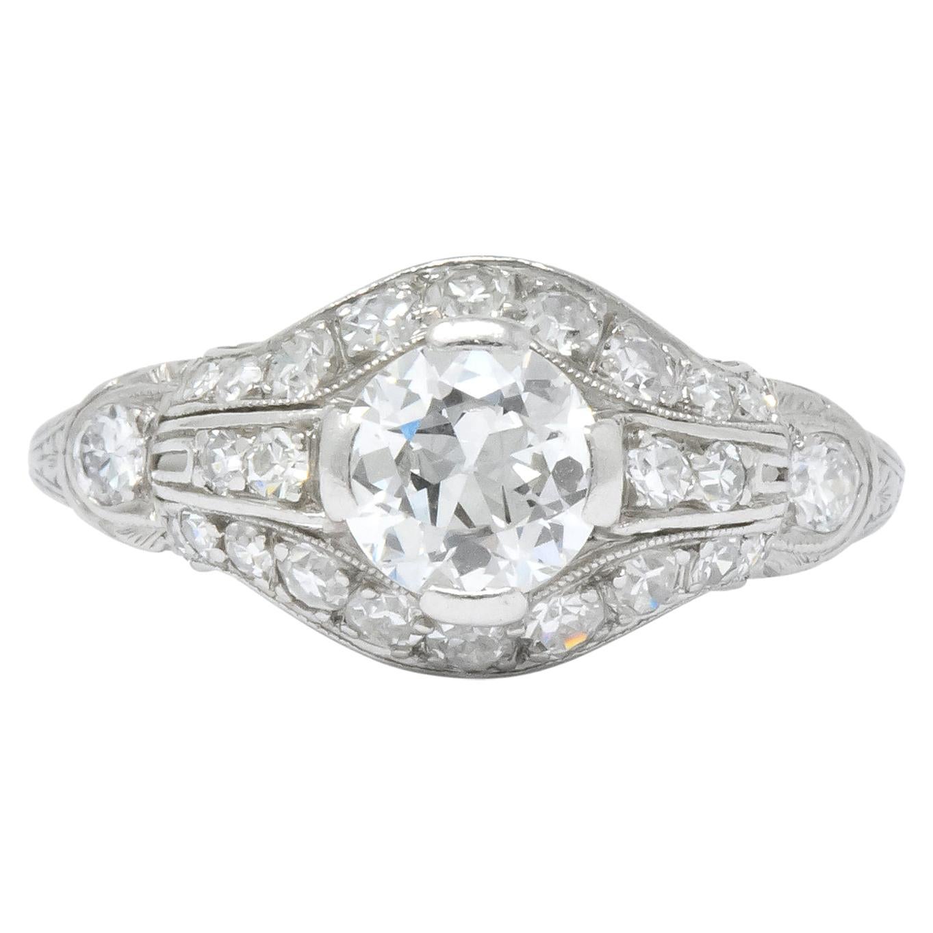 Edwardian 0.80 Carat Diamond Platinum Engagement Ring