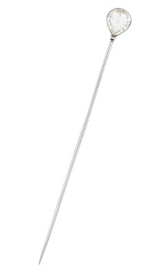 Edwardian 0.80 Carat Old Pear Cut Diamond Platinum Stickpin