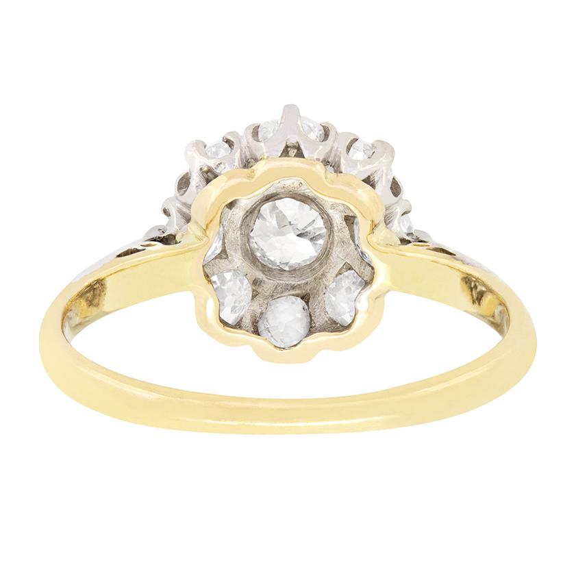 Edwardianischer 0,80ct Diamant-Cluster-Ring, um 1910 im Zustand „Gut“ im Angebot in London, GB