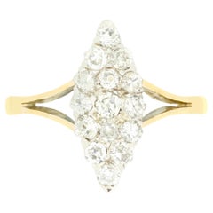 Edwardian 0.80ct Diamond Navette Ring, c.1910s