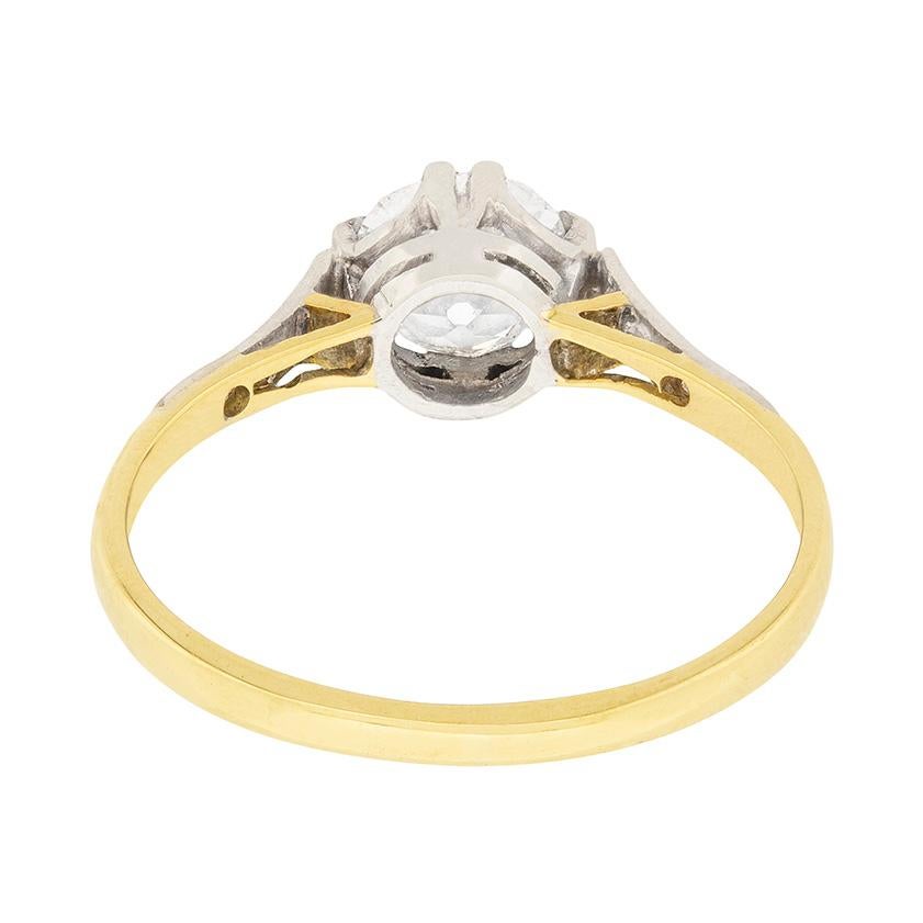 Edwardian 0.82 Carat Diamond Solitaire Ring, circa 1910 In Good Condition In London, GB