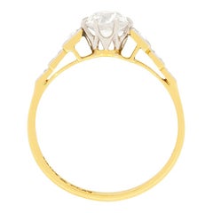Edwardian 0.82ct Old Cut Diamond Solitaire Engagement Ring, c.1910s