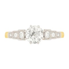 Edwardian 0.82ct Old Cut Diamond Solitaire Engagement Ring, c.1910s