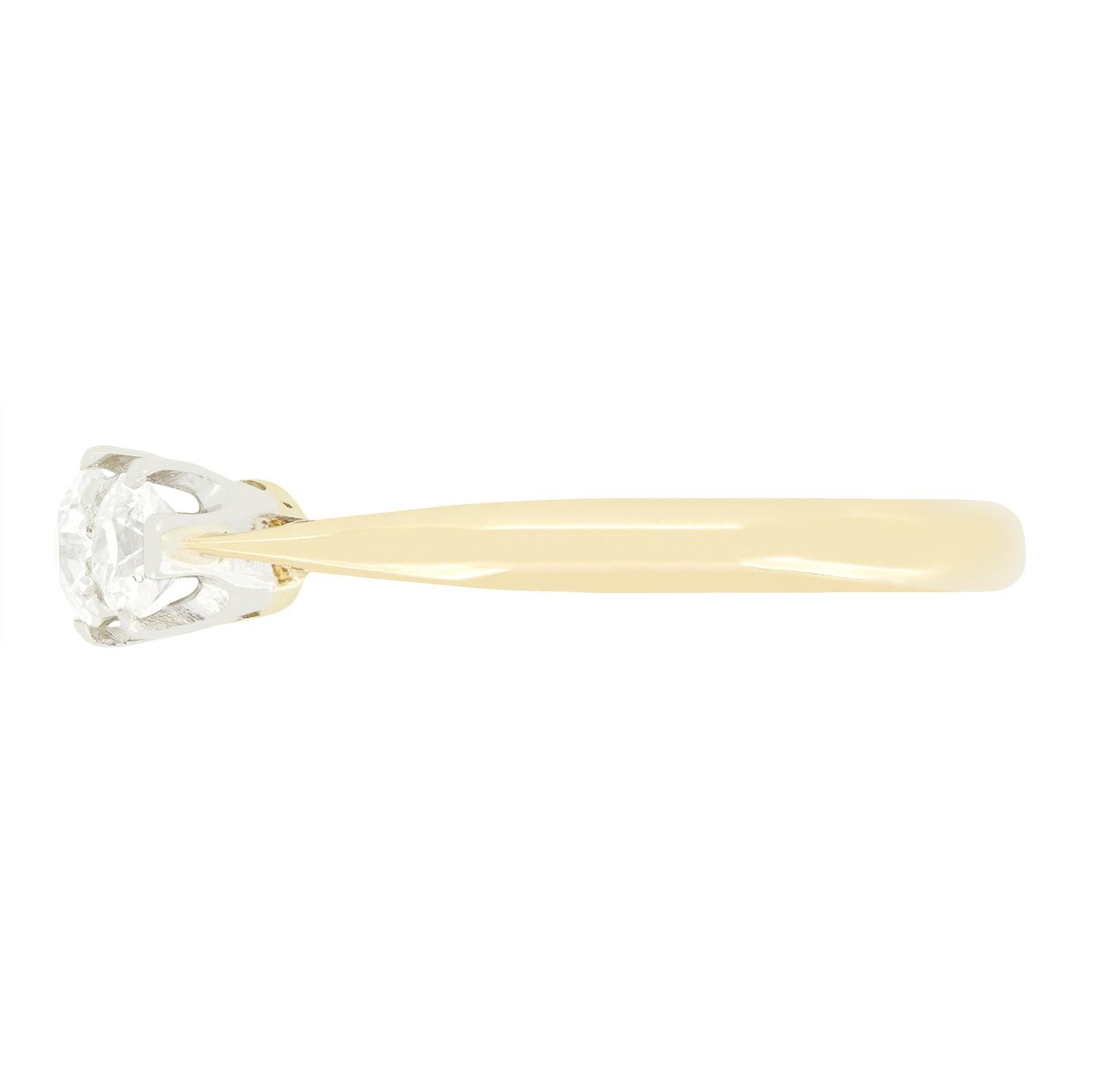 Edwardianischer 0,85ct Diamond Three Stone Ring, um 1910 (Alteuropäischer Schliff) im Angebot