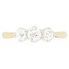 Edwardianischer 0,85ct Diamond Three Stone Ring, um 1910