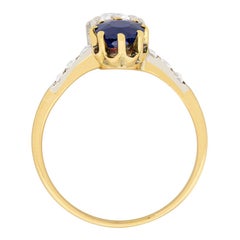 Edwardian 0.87 Carat Diamond and 0.80 Carat Sapphire Twist Ring, circa 1910s