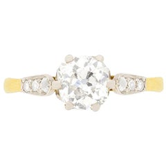 Edwardian 0.88 Carat Diamond Solitaire Ring, circa 1910