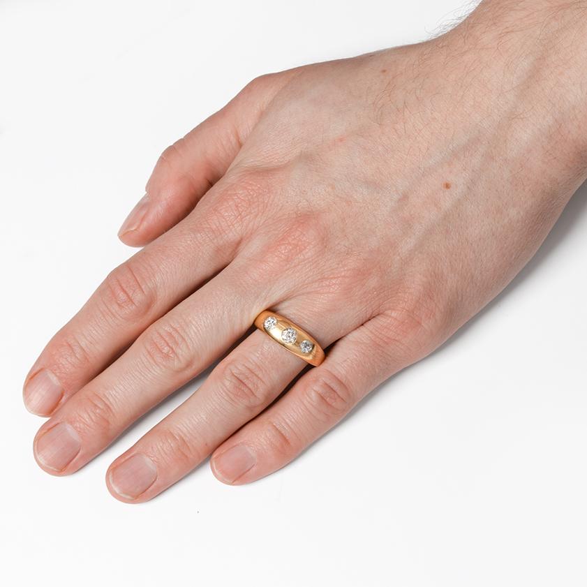 Édouardien Bague d'homme édouardienne à 0,90ct de diamant, poinçonnée 1912 en vente