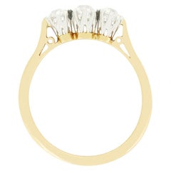 Edwardian 0.90ct Diamond Three Stone Ring, c.1910s
