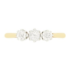 Edwardianischer 0,90ct Diamond Three Stone Ring, um 1910