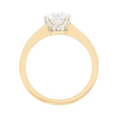 Edwardian 0.90 Carat Old Cut Diamond Solitaire Engagement Ring, circa 1910s