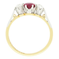 Edwardian 0.90ct Ruby and Diamond Trilogy Ring, c.1910s