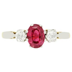 Edwardian 0.90ct Ruby and Diamond Trilogy Ring, c.1910s