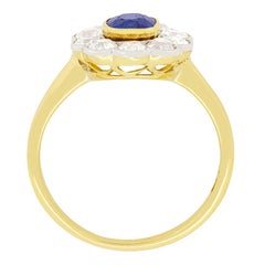 Edwardian 0.90ct Sapphire and Diamond Cluster Ring, c.1910s