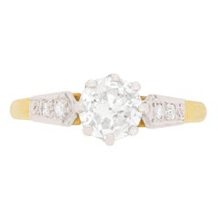 Edwardian 0.92 Carat Diamond Solitaire Engagement Ring, circa 1910