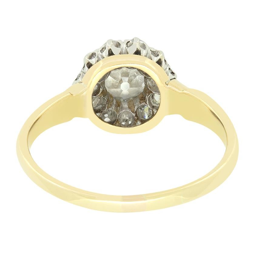 Edwardianischer 0,93ct Diamant-Cluster-Ring, um 1910 im Zustand „Gut“ im Angebot in London, GB