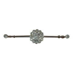 Edwardian 0.95 Carat Old Cut Diamond 18 Carat Gold Platinum Bar Brooch