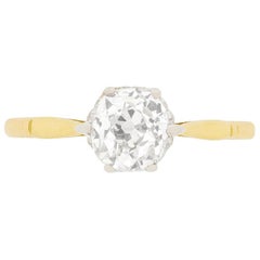 Edwardian 0.97 Carat Diamond Solitaire Engagement Ring, circa 1910s
