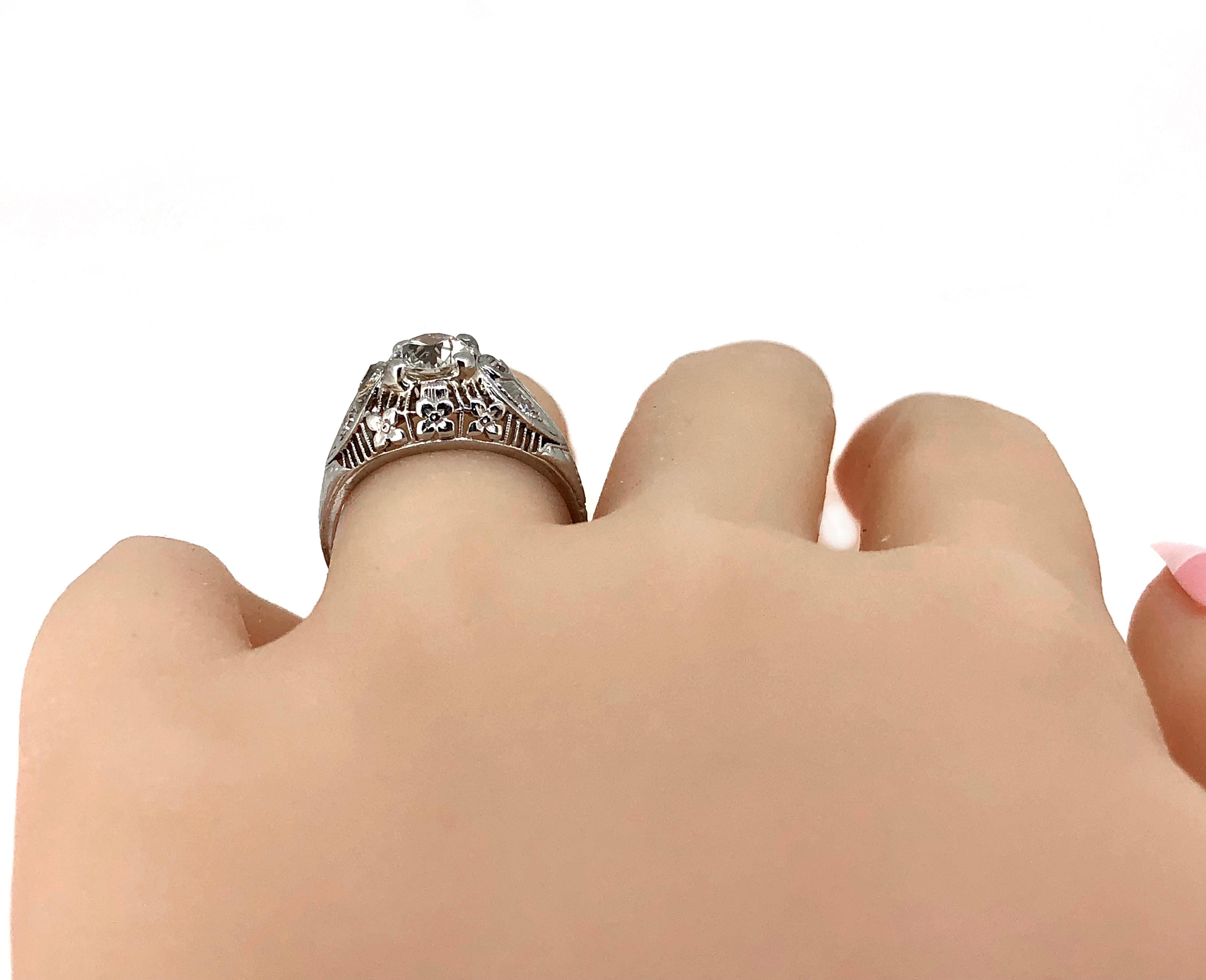 Edwardian 1.00 Carat Diamond Antique Engagement Ring Platinum For Sale 1