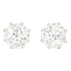 Antique Edwardian 1.00 Carat Diamond Earrings, circa 1910
