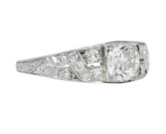 Edwardian 1.00 Carat Diamond Platinum Engagement Ring GIA