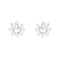 Edwardian 1.00 Carat Total Diamond Earrings, circa 1910