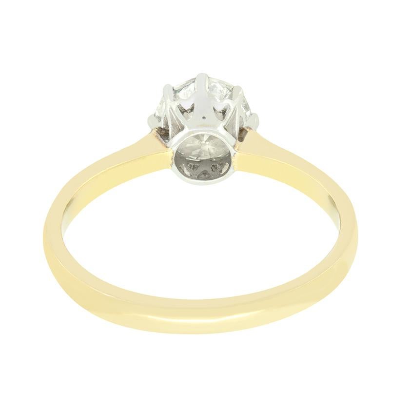 Edwardian 1.00ct Diamond Solitaire Ring, c.1910s In Good Condition For Sale In London, GB