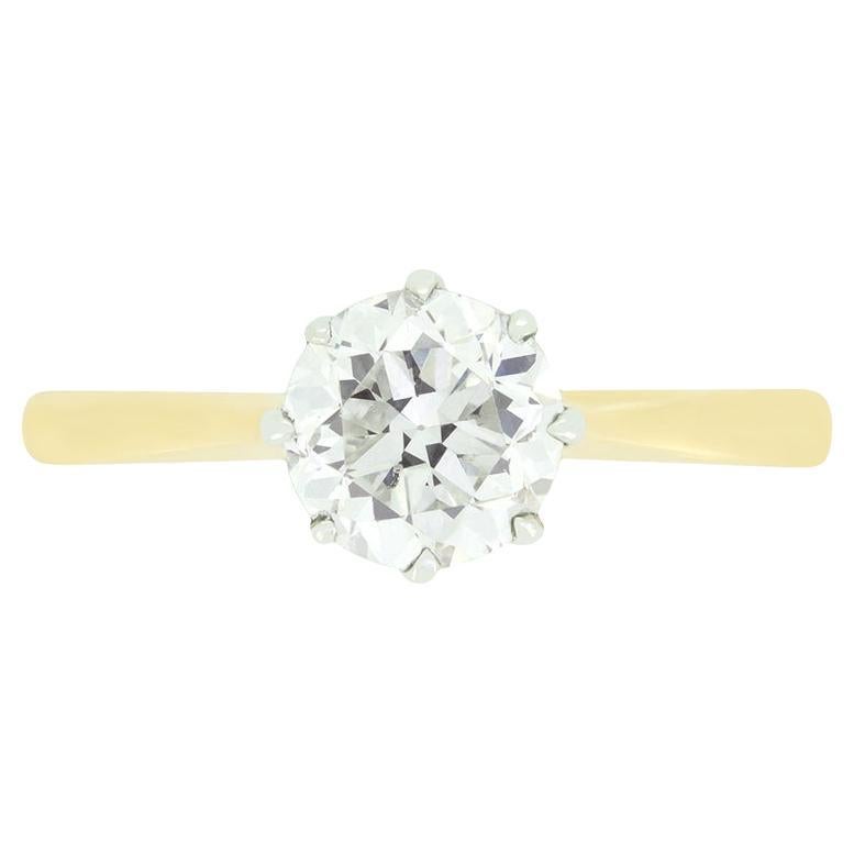 Anillo solitario de diamantes eduardiano de 1,00 ct, c.1910