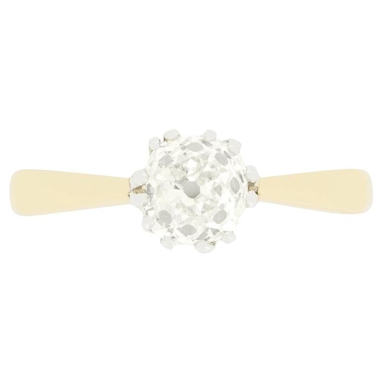 Edwardian 1.00ct Diamond Solitaire Ring, c.1910s For Sale
