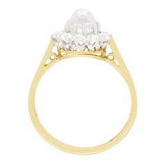 Edwardian 1.00ct Moonstone and Diamond Cluster Ring, c.1910s