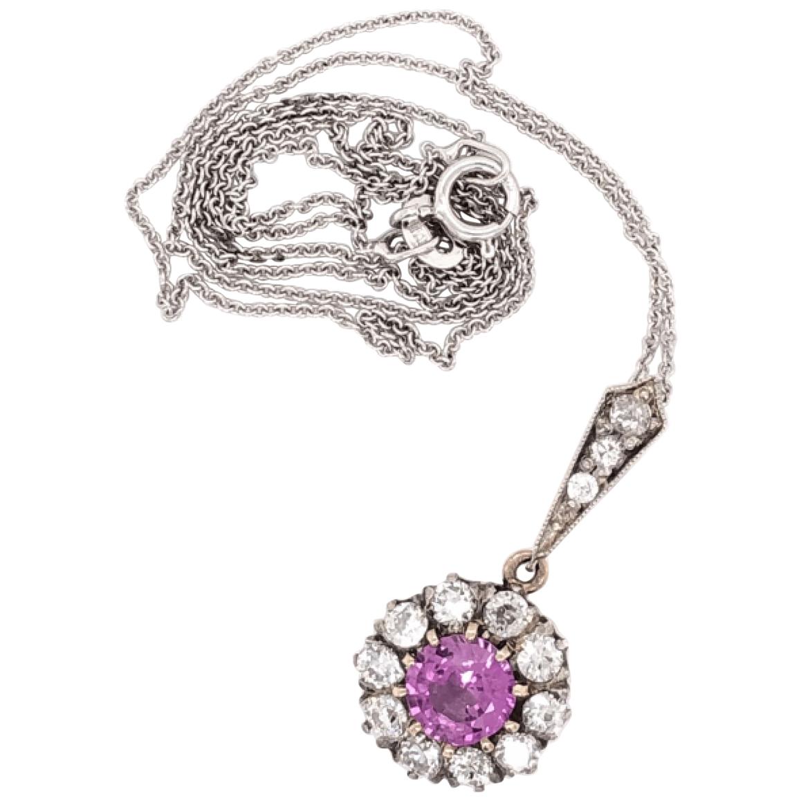 Victorian Locket Sapphire, Citrine Briolette Gold Necklace Fine Estate