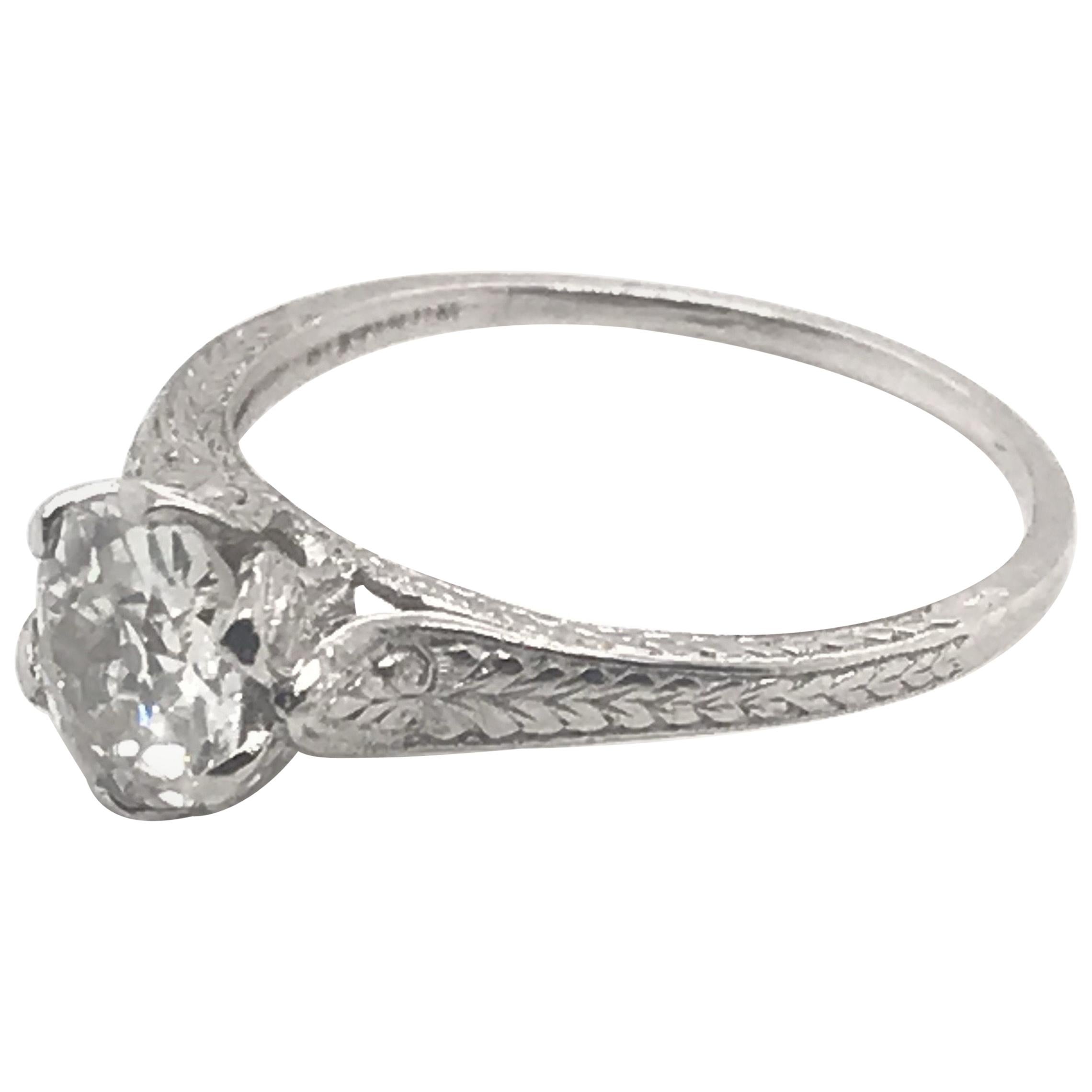 Edwardian 1.04 Carat Antique Solitaire Engagement Ring