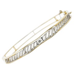 Edwardian 1.04 Carat French Cut Diamond Platinum-Topped 14 Karat Gold Bracelet