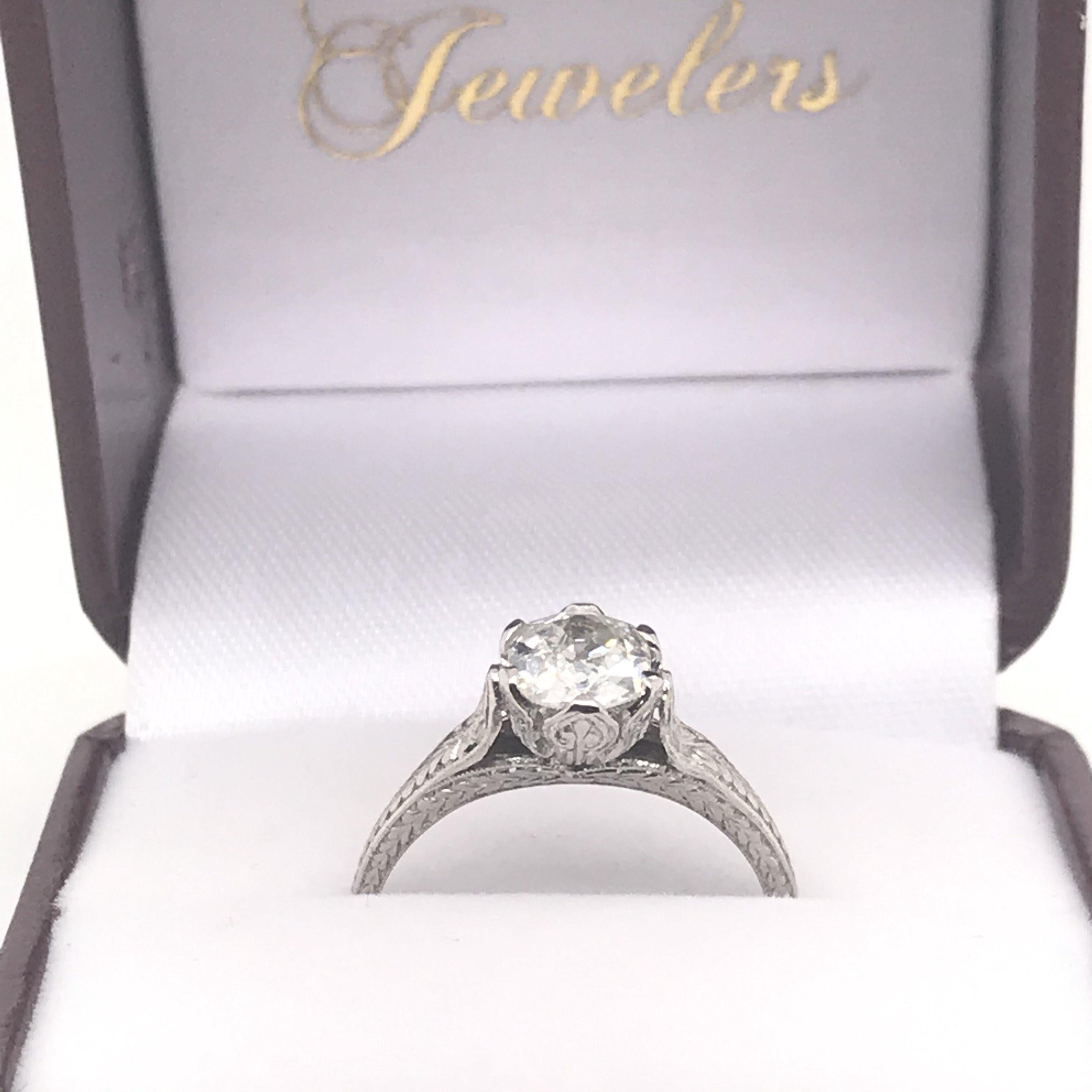 Edwardian 1.04 Carat Antique Solitaire Engagement Ring In Good Condition In Montgomery, AL