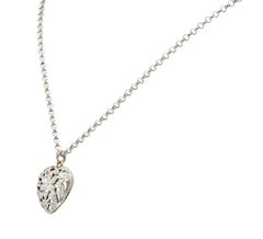 Edwardian 1.05 Carat Diamond Platinum-Topped 14 Karat White Gold Heart Necklace