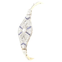 Edwardian 1.05ct Diamond and Sapphire Bracelet, c.1910s
