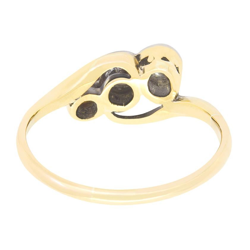 Taglio vecchia miniera Anello a tre pietre con diamante di Edwardian 1,05ct, 1910 circa in vendita