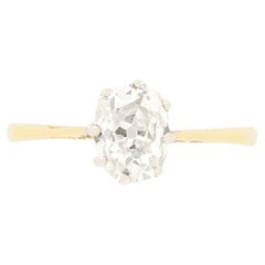 Edwardian 1.05ct Oval Diamond Solitaire Ring, c.1910