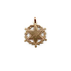 Edwardian 10k Rose Gold Housekeeping Medallion Pendant, circa 1902