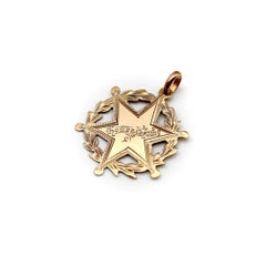 Pendentif médaillon de ménage en or rose 10k de l'époque édouardienne, vers 1902