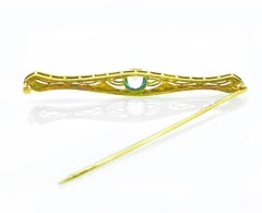 Edwardian 1.10 Carat Antique Aquamarine Brooch Platinum Yellow Gold