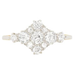 Edwardian 1.10 Carat Diamond Cluster Ring, circa 1910s Edwardian 1.10 Carat Diamond Cluster Ring, circa 1910s