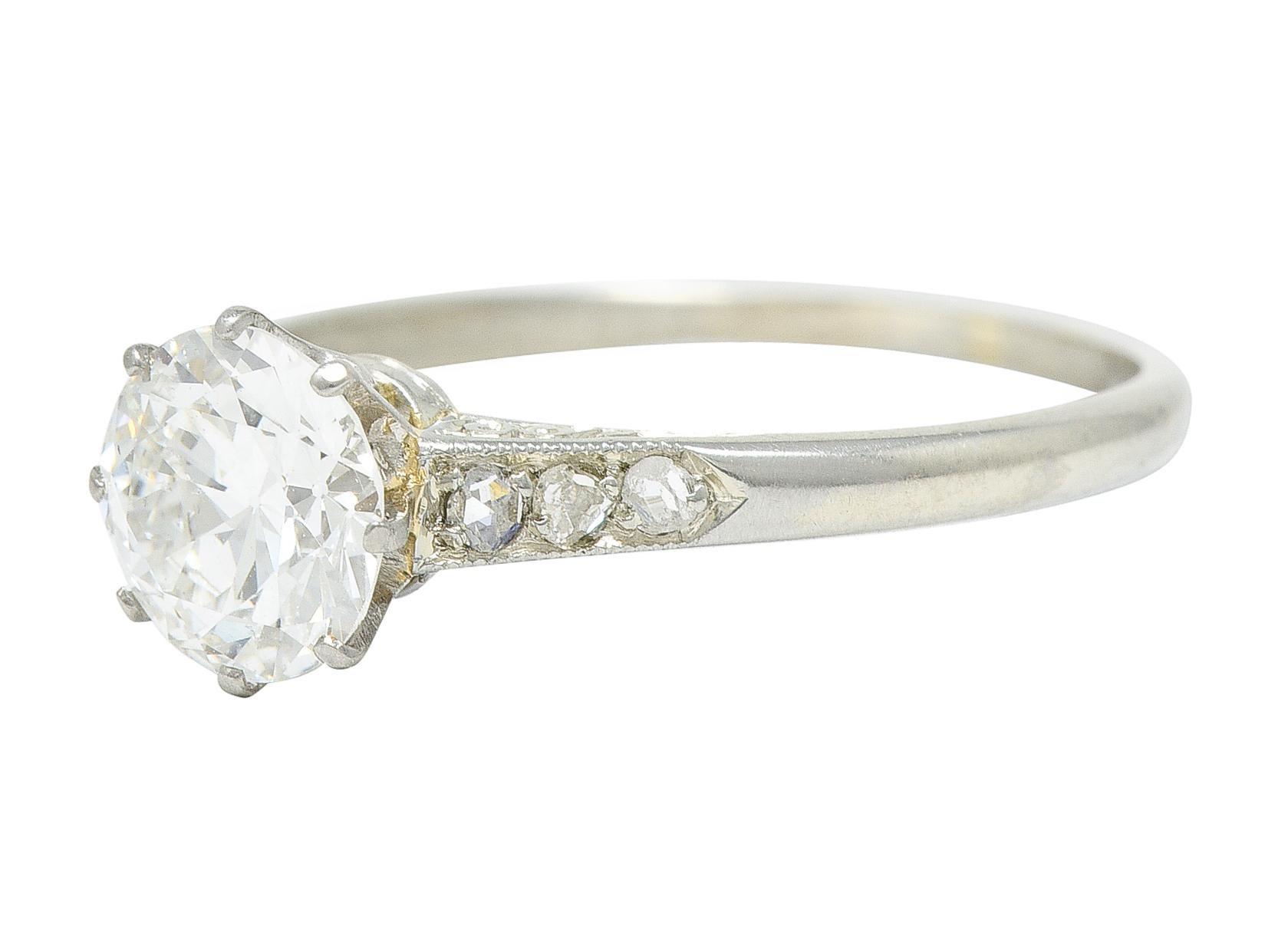 Women's or Men's Edwardian 1.10 Carats Diamond Platinum Solitaire Engagement Ring