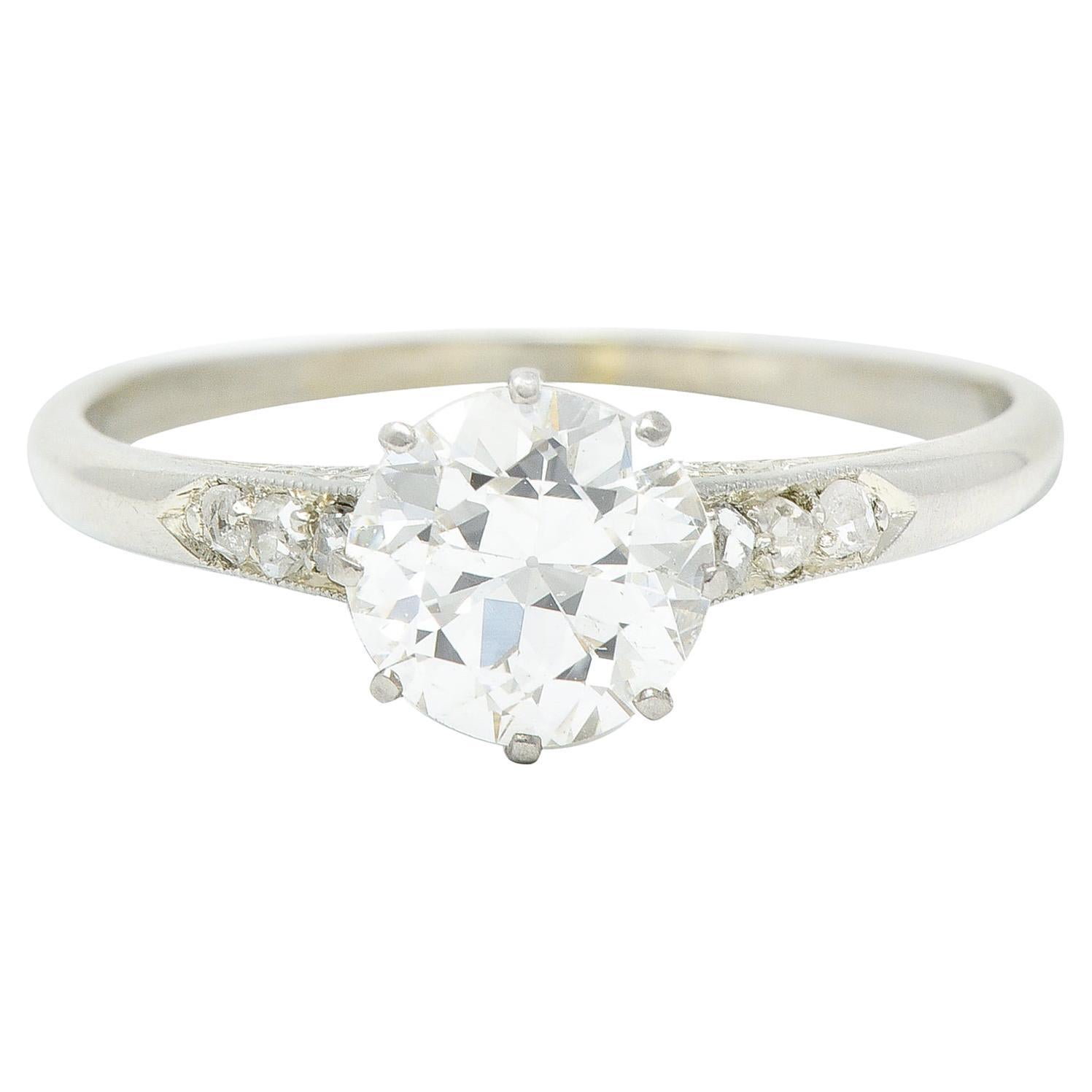 Edwardian 1.10 Carats Diamond Platinum Solitaire Engagement Ring