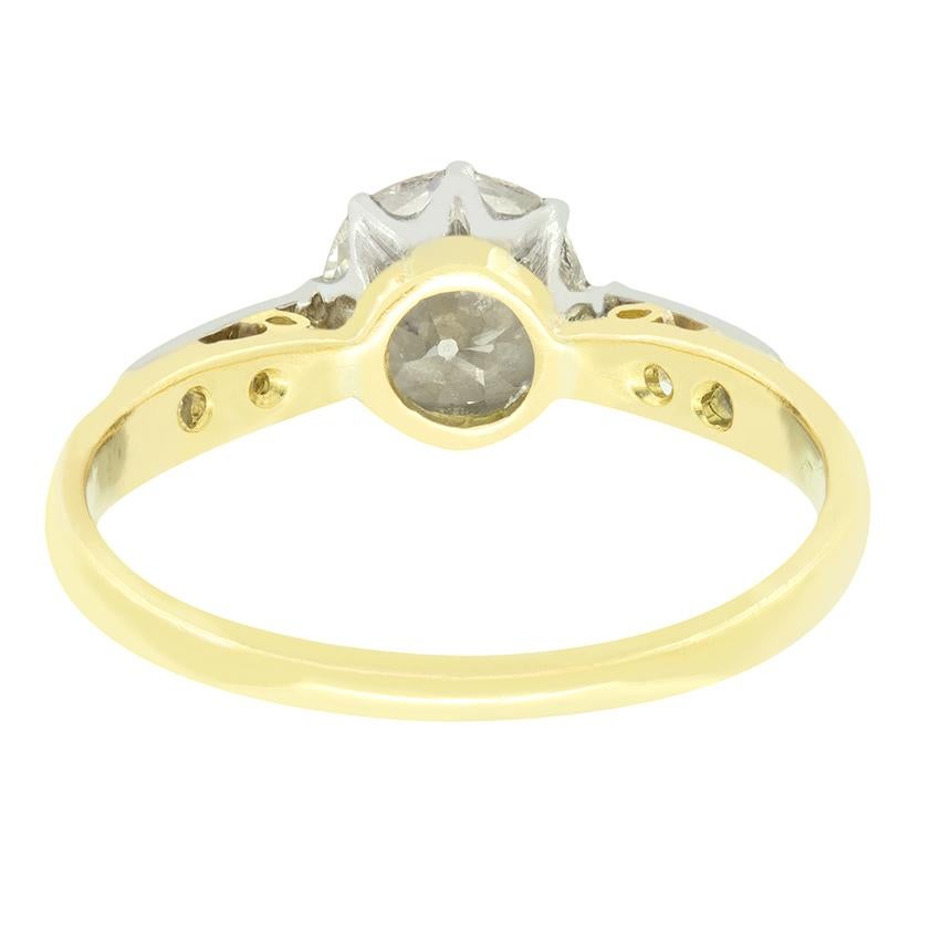 Edwardianischer 1,10-Karat-Diamant-Solitärring, um 1910 im Zustand „Gut“ im Angebot in London, GB