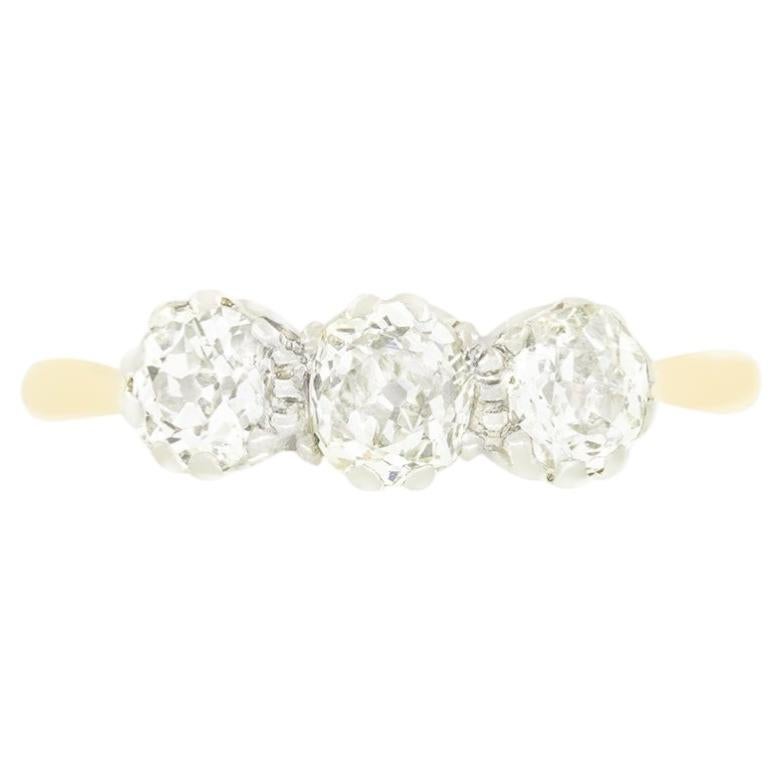 Edwardian 1.10ct Diamond Three Stone Ring, c.1910s