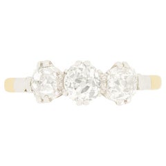 Edwardian 1.10ct Diamond Trilogy Ring, c.1910s