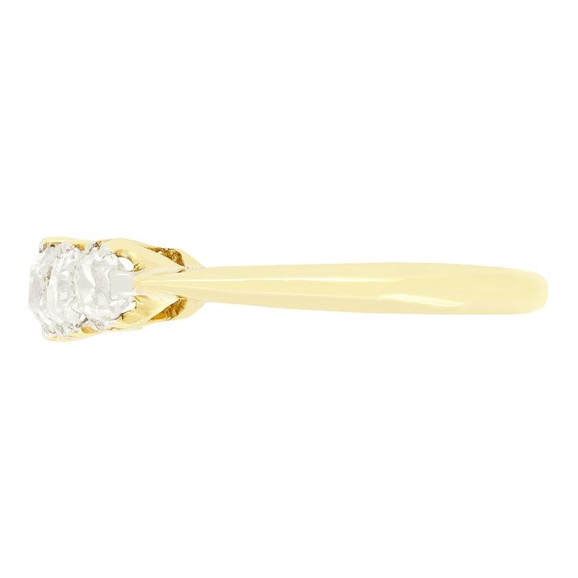 Edoardiano Anello edoardiano con cinque pietre e diamanti da 1,20 carati, 1910 ca. in vendita