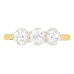 Edwardian 1.20 Carat Diamond Three-Stone Ring, circa 1910s